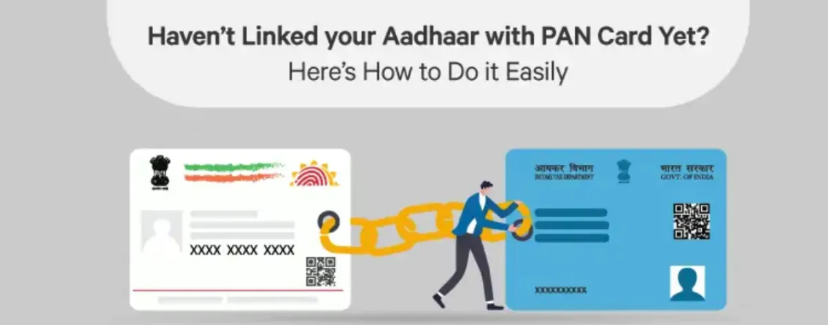 PAN service agent assisting a customer with PAN-Aadhaar Linking and document verification
